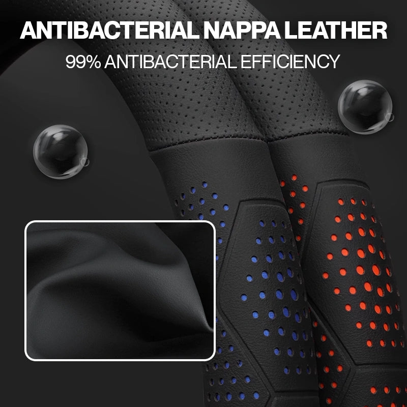 2025 UltraGrip Breathable Leather Steering Wheel Cover | Anti-Slip, Universal Fit