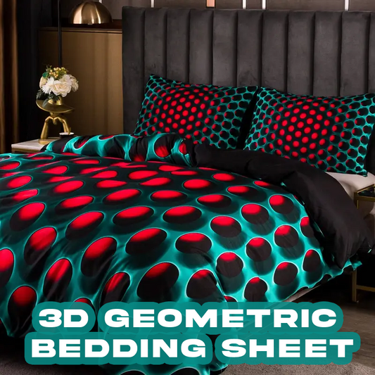 3D Soft Geometric Stereoscopic Dense Hole Warm Duvet Patterns Bedding Set