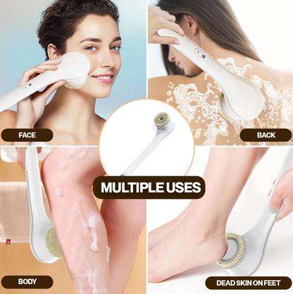 Water-proof Rechargeable 360° Exfoliating Body Scrubber with 6 Brush Heads