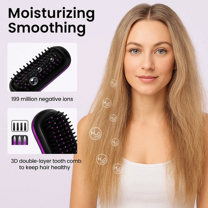 LED Temperature Portable Straightener Brush