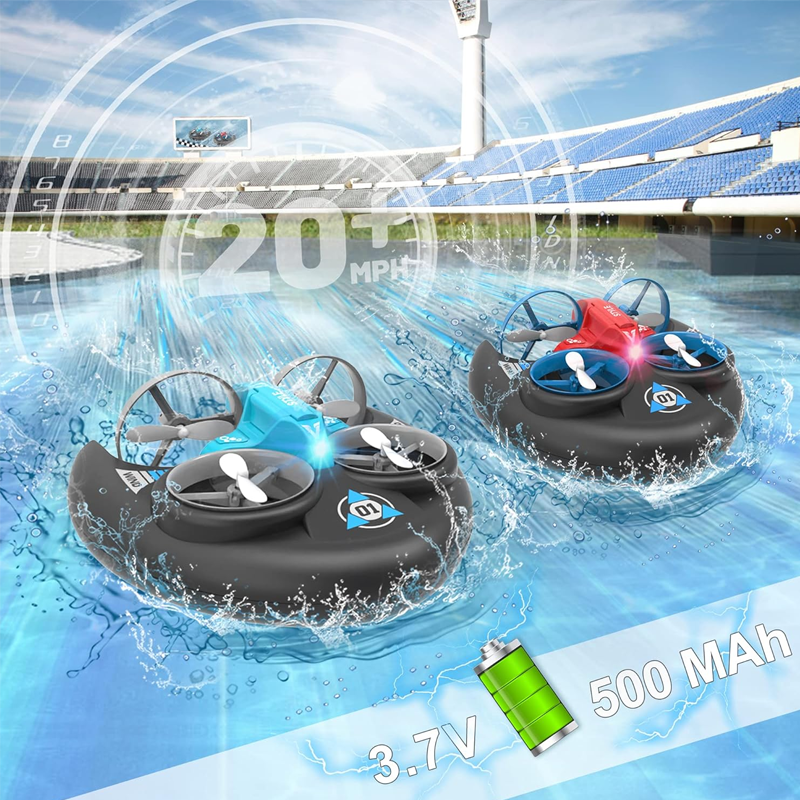 3-in-1 Waterproof Remote Control RC Boat Pool Toys Car for Boys 8-12 Years Old