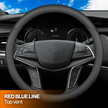 Caleb Breathable Leather Steering Wheel Cover | Anti-Slip, Universal Fit