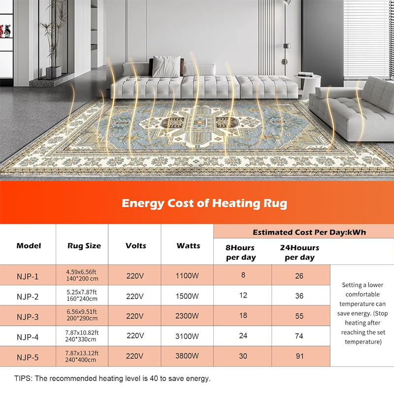 Cozy, Quiet, and Safe Heating for All Floor Types Electric Heated Carpet