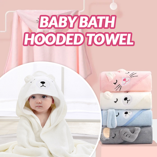 Fleece Cute Baby Cartoon Hugging Blanket Bath Hooded Towel