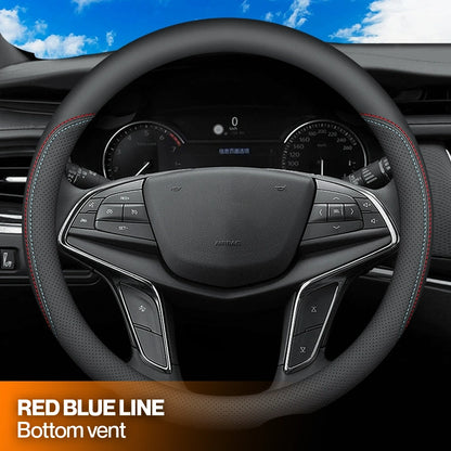 Caleb Breathable Leather Steering Wheel Cover | Anti-Slip, Universal Fit