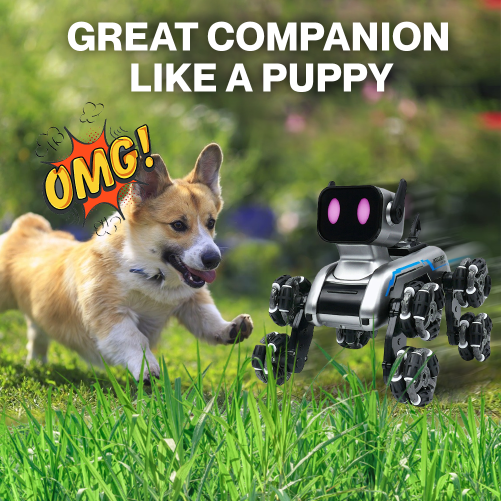 8-Wheel Intelligent Control Robot Dog with Climbing, Spray Drift & Transforming Action | The Ultimate Stunt Toy for Boys