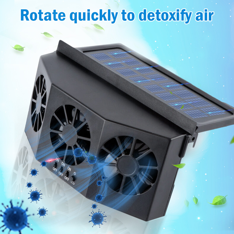 Solar Powered Energy Saving Air Vent Radiator Car Exhaust Fan