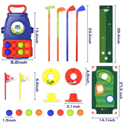 Indoor Outdoor 2-in-1 Kids Toddler Golf 08 Balls & 01 Mat Set for  for Boys Girls Ages 2 3 4 5+