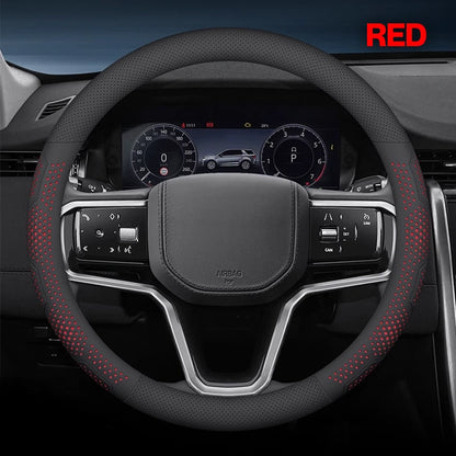 2025 UltraGrip Breathable Leather Steering Wheel Cover | Anti-Slip, Universal Fit