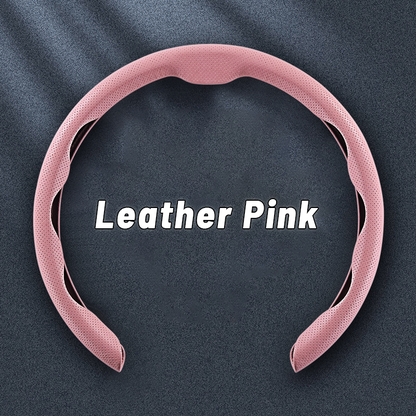 Breathable Ultra-thin 5D Leather & Carbon Car Steering Wheel Cover Universal Fit