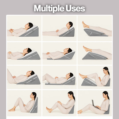 Orthopedic Memory Foam 3-Piece Bed Wedge Pillow Set for Sleeping & Recovery