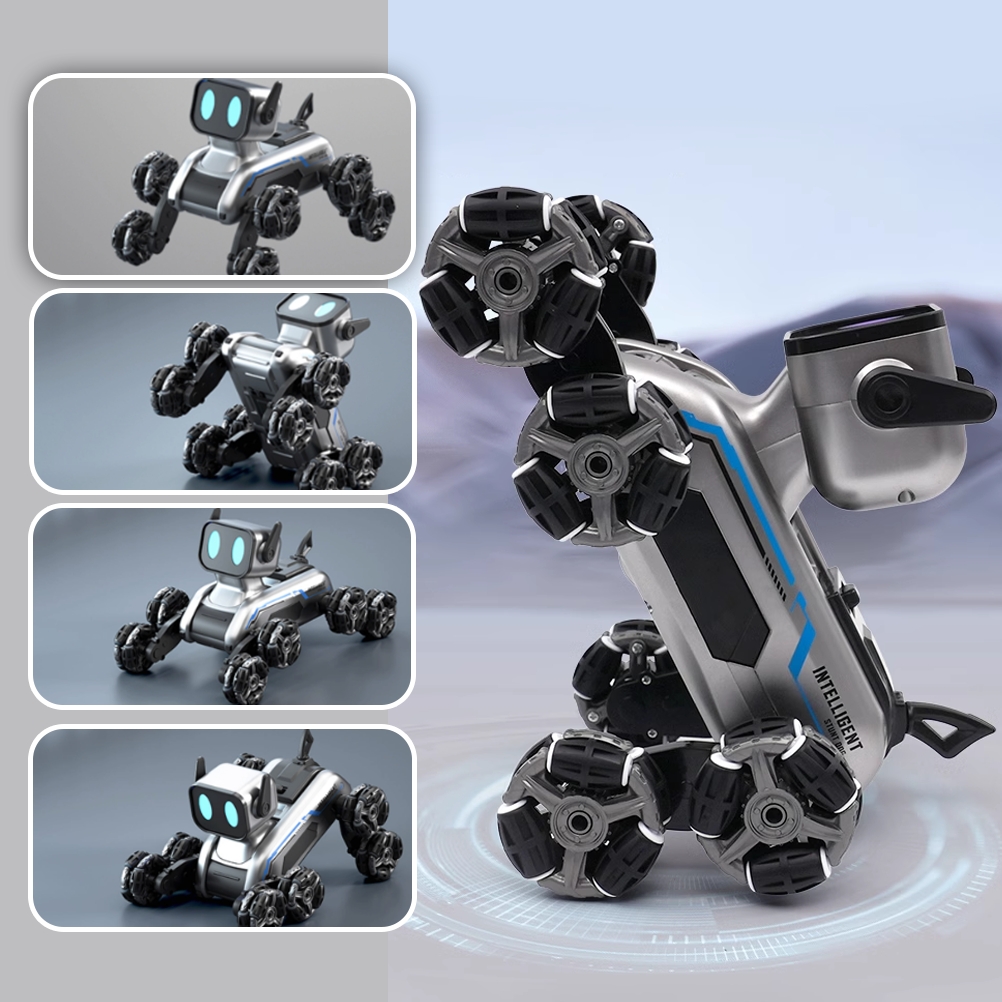 8-Wheel Intelligent Control Robot Dog with Climbing, Spray Drift & Transforming Action | The Ultimate Stunt Toy for Boys