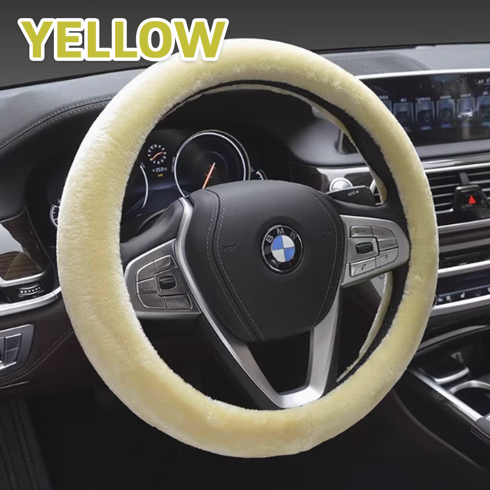 Premium Pure Wool Anti-Slip Car Steering Wheel Cover Universal Fit