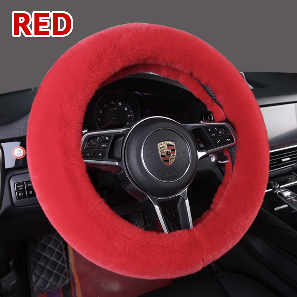 Premium Pure Wool Anti-Slip Car Steering Wheel Cover Universal Fit