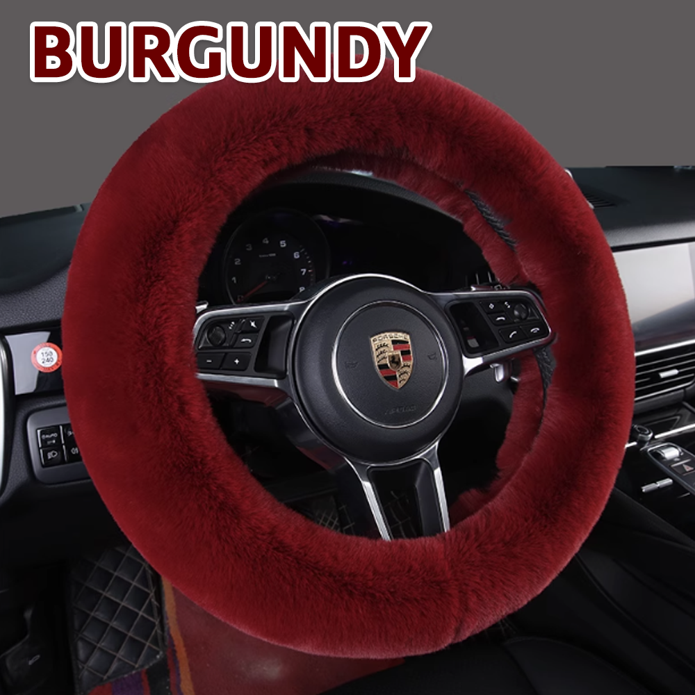 Premium Pure Wool Anti-Slip Car Steering Wheel Cover Universal Fit