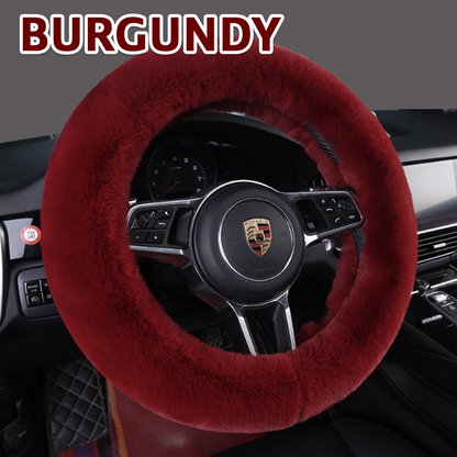 Premium Pure Wool Anti-Slip Car Steering Wheel Cover Universal Fit