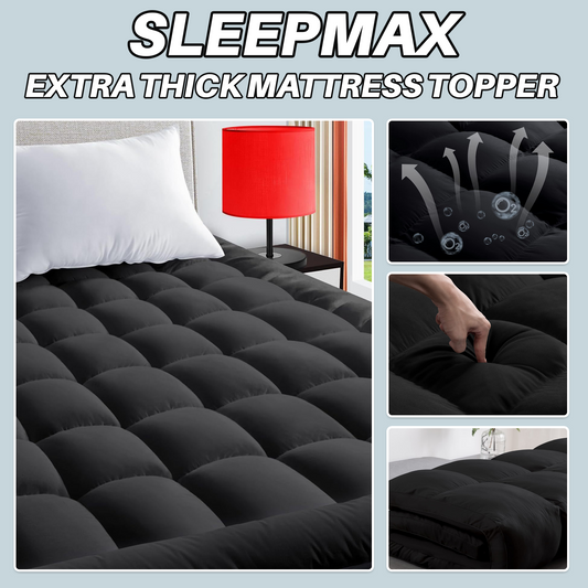 SleepMax Extra Thick Mattress Topper | Extra Thick, Cooling, Pressure Distribution & Skin-Friendly