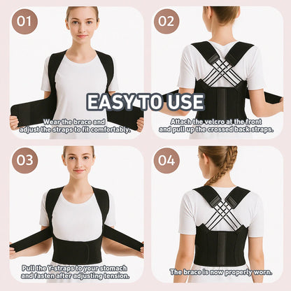 Premium Adjustable Cross Design Backpain Relief Posture Corrector Brace