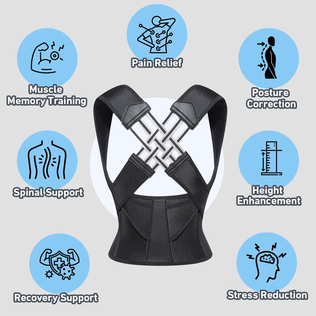 Premium Adjustable Cross Design Backpain Relief Posture Corrector Brace
