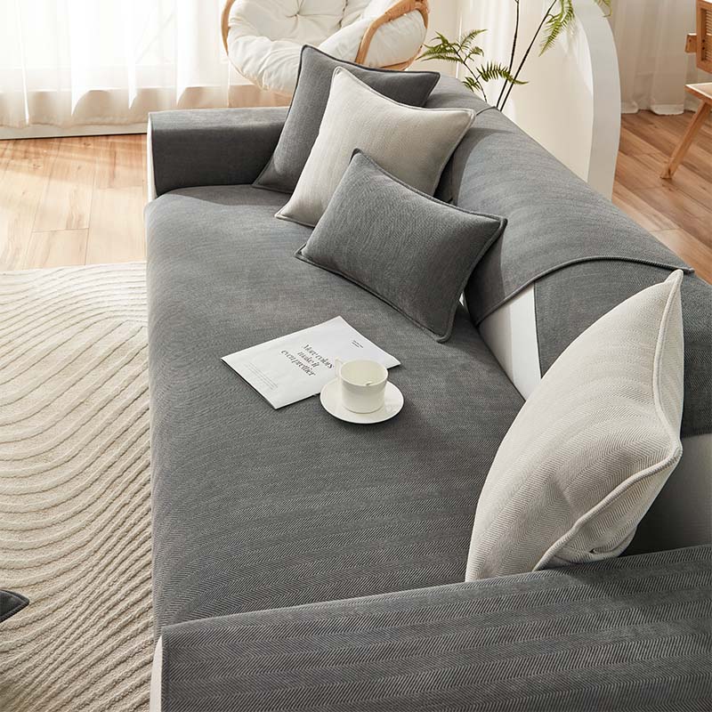 High Quality Non-Slip Anti-Scratch Chenille Fabric Furniture Protector Sofa Cover