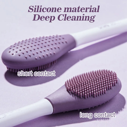 Double Head Silicone Facial Mask & Cleansing Brush for Deep Gentle Exfoliating