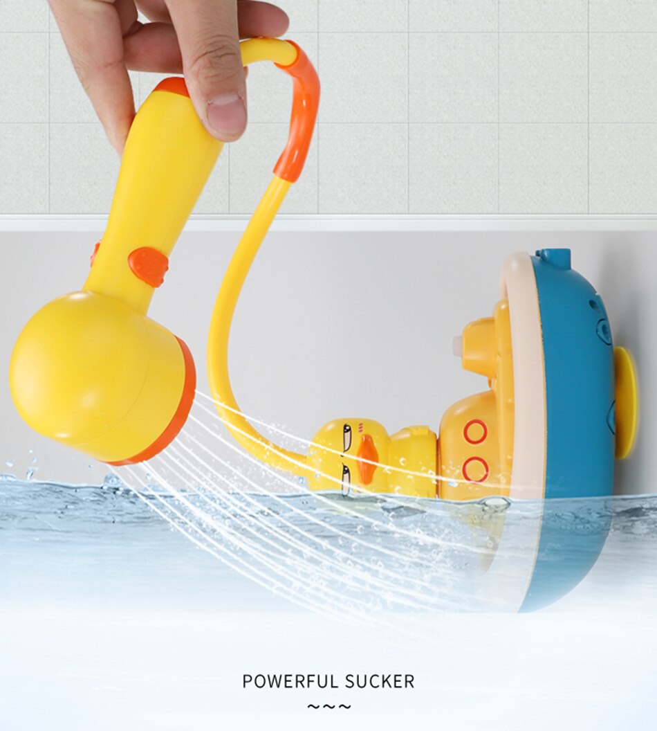 Electric Duck Water Pump Spray Baby Shower Head Faucet Bathroom Children Gift