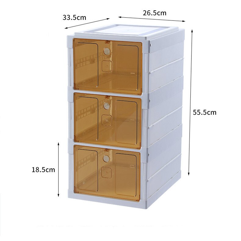 Transparent Installation-free Shoe Storage Box Folding Rack Dust-proof Plastic Shelve