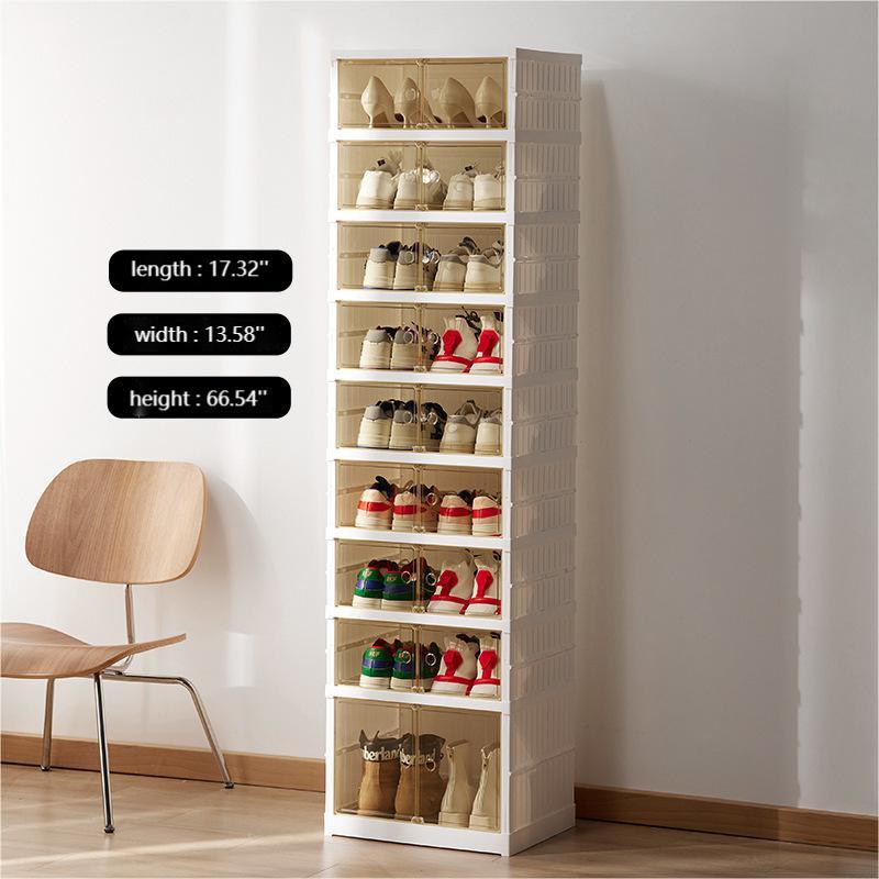 Transparent Installation-free Shoe Storage Box Folding Rack Dust-proof Plastic Shelve