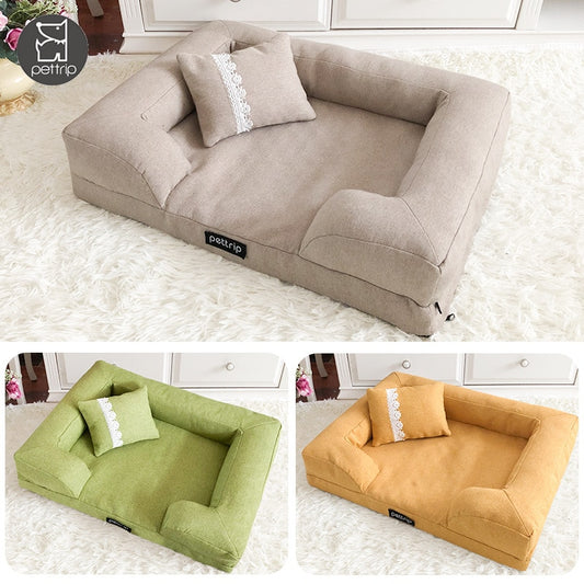 Pet Dog Bed Sofa Elegant Dog Cat Kennel Pet Cushion Mat Removable Big Dog Bed Lounge Sofa Pet Beds For Small Medium Dogs