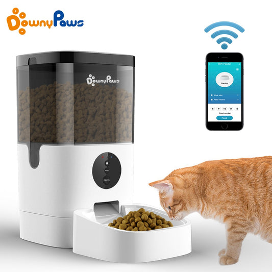 Automatic Pet Feeder For Cats WiFi Smart Swirl Slow Dog Feeder With Voice Recorder Large Capacity Timing Cat Food Dispenser